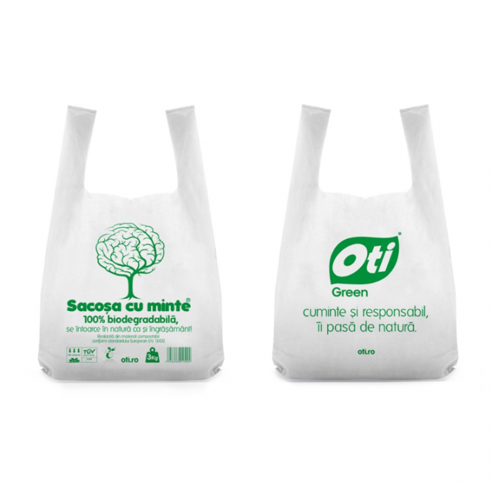 Pungi biodegradabile cf standard EN13432, Oti Green, 36x40cm, 3kg, 50 buc./set [2]