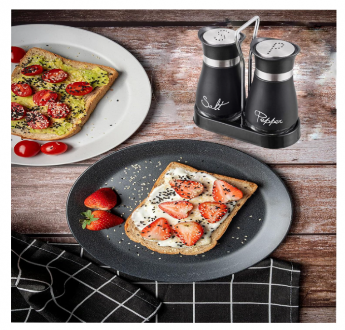 Dozator sare/piper compact – inox & sticlă, capac ajustabil anti-umiditate, design elegant [2]