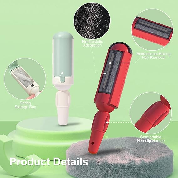 Set 2 role reutilizabile pentru scame si par de animale, perie pet hair remover pentru haine, covor si canapea [2]