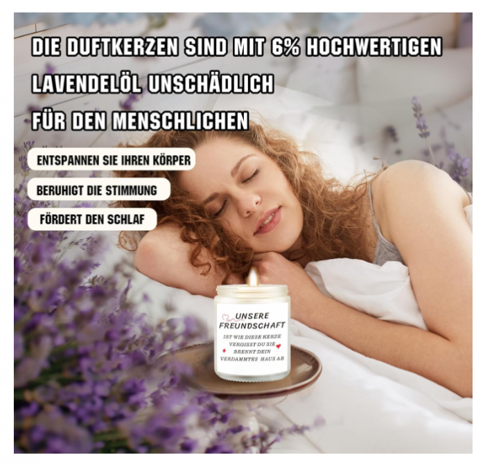 Lumanare parfumata în borcan de 200 g, cu esențe delicate de lavandă și vanilie – cadoul ideal, perfect pentru momente de relaxare. [4]