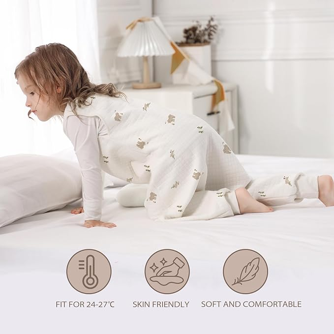 Sac de dormit fara maneci / sleeveless pentru copii – bumbac combed, dimensiuni S si M, respirabil [3]