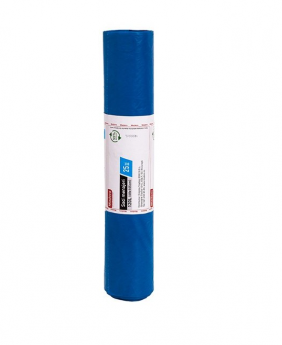 Saci menajeri 120L, Madero, grosi, albaștri (LDPE), 25buc/rola [2]