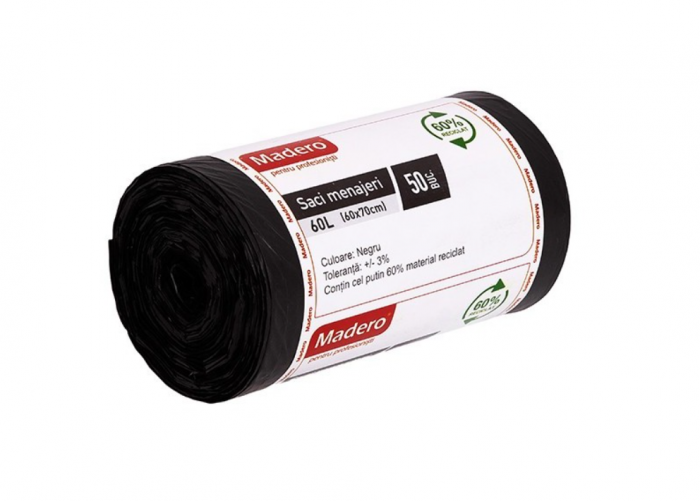 Saci menajeri 60L, negri (LDPE), 50buc/rola [3]