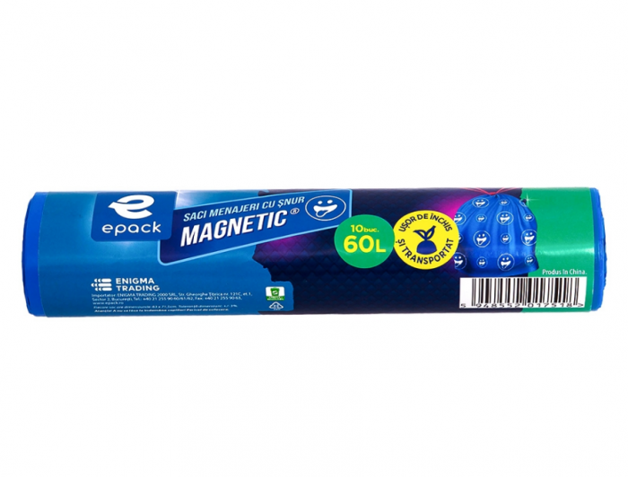 Saci menajeri HDPE Snur Albastru MAGNETIC 60L 10 BUC [4]