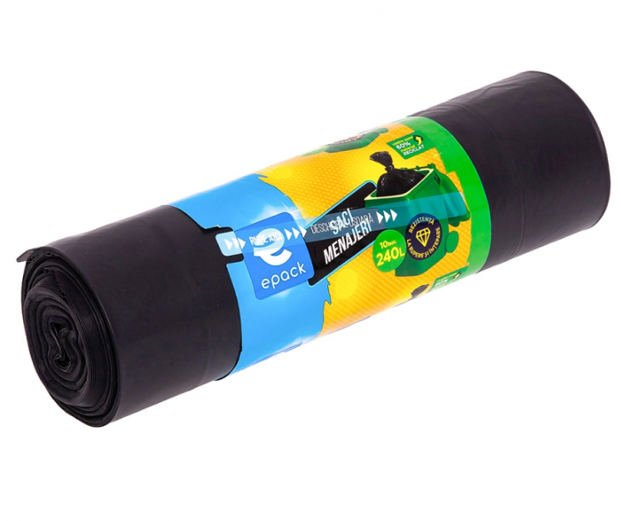 Saci menajeri Epack LDPE, 240L, 10 buc, Negru [2]