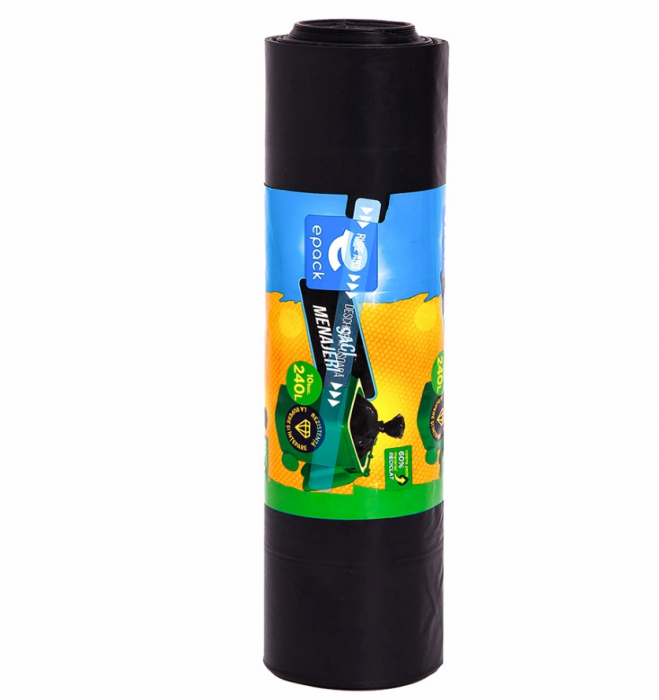 Saci menajeri Epack LDPE, 240L, 10 buc, Negru [3]