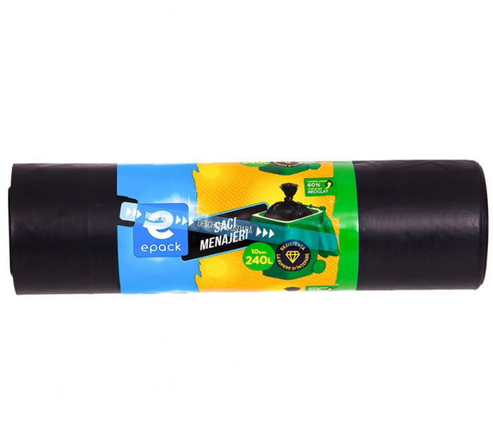 Saci menajeri Epack LDPE, 240L, 10 buc, Negru [4]