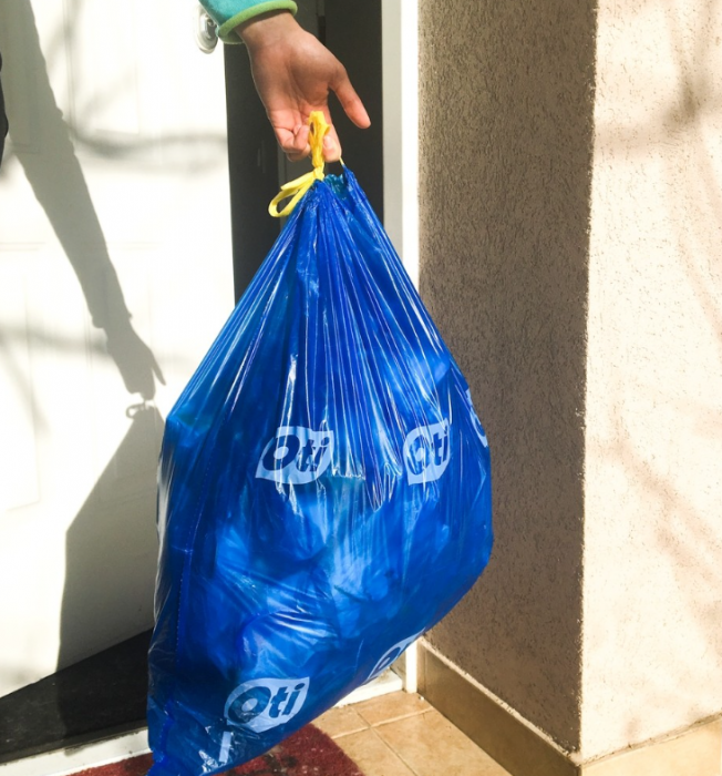 Saci Menajeri OTI pentru Colectare Selectiva, Hartie/Carton, Capacitate 120L, 70x110 cm, 10 Buc/Rola, Culoare Albastra, Articole Menaj [3]