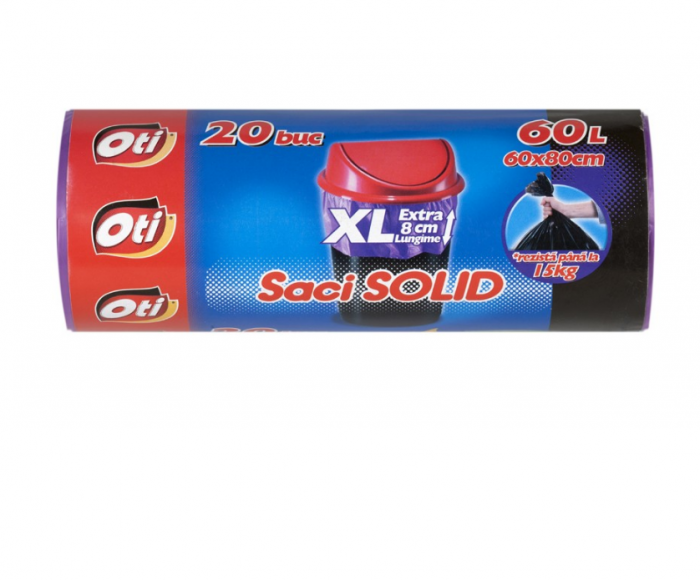 Saci SOLID, 60L XL, violet, 20 buc./rola [4]
