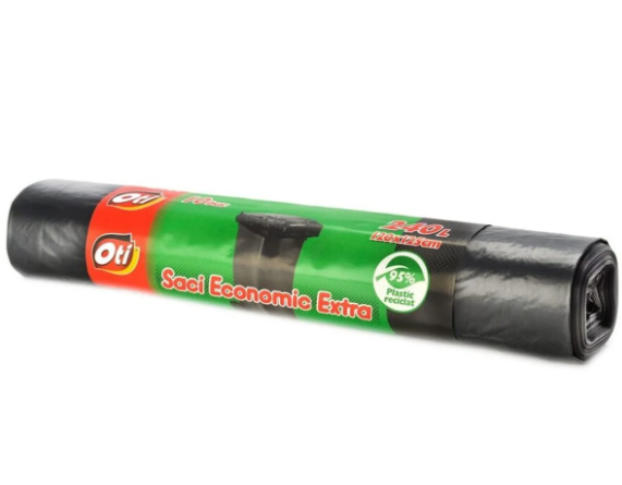 Saci menaj economic EXTRA, 240L, negru, 10 buc/rola [2]