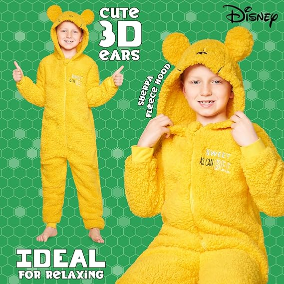 Salopetă Disney,Winnie drăgălașă pentru fete si baieti 5-6 ani, galbenă, [4]