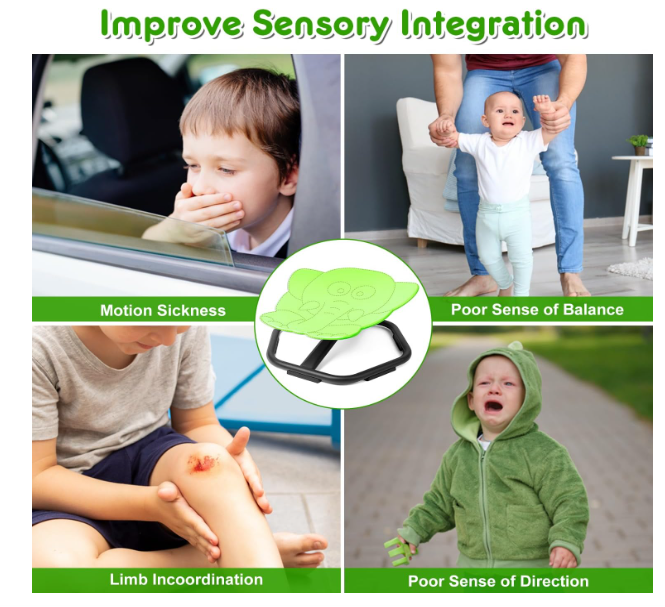 Scaun rotativ Elephant 360° verde – suport până la 100 kg, scaun PP ergonomic, anti‑alunecare – pentru copii (ajută și la rău de mișcare) - resigilat [7]