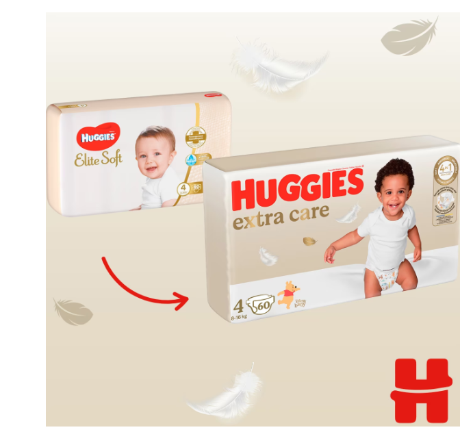 Scutece Huggies extra care 4, 8-16 kg, 60 buc [2]