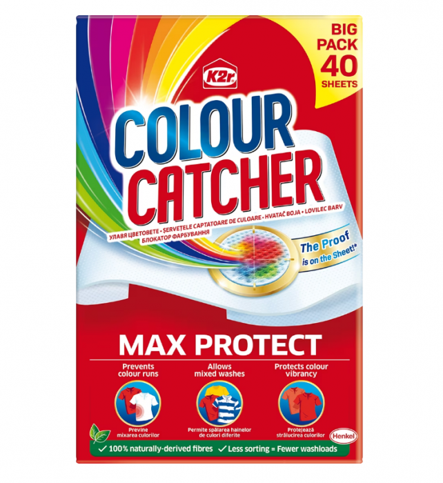 Servetele captatoare de culoare K2r Colour Catcher, 40 Spalari