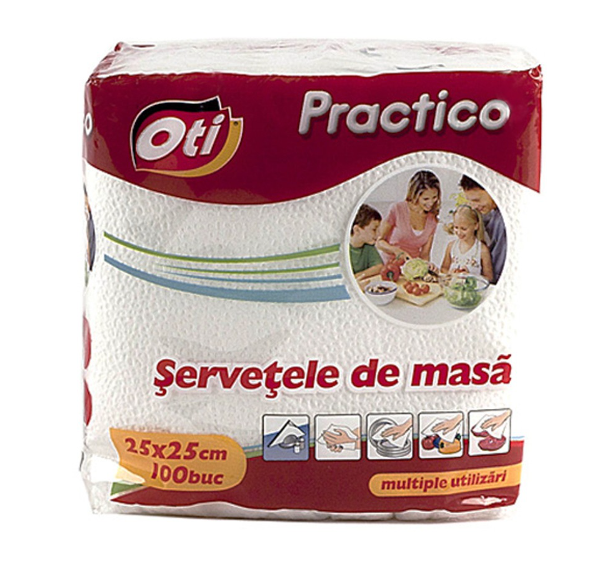 Servetele de masa OTI Practico, 25x25 cm, 100 buc. pachet