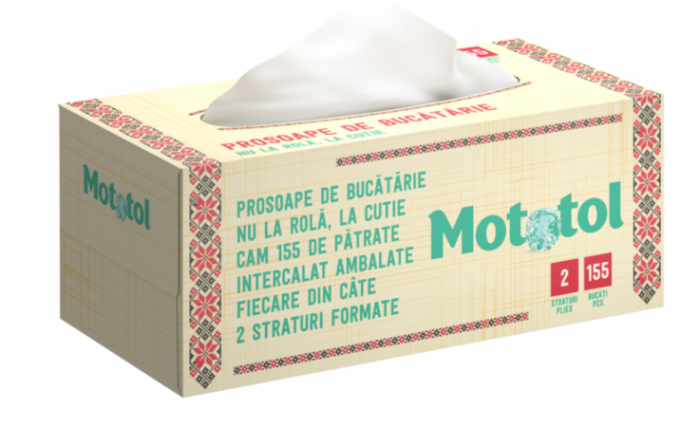 Prosop la cutie 2 str 155 buc Mototol laminat alb