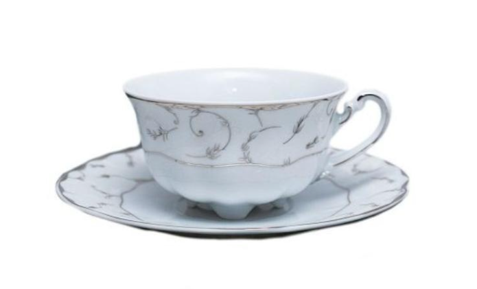 Serviciu ceai portelan, VIVIEN decor ARGINT, 6 persoane, 220 ml - VAC 220 [2]