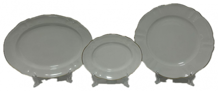 Serviciu de Masa pentru 12 Persoane, 44 piese rotund, Apulum, margine aurie, valurit [5]