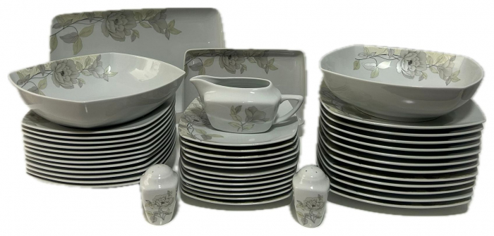 Serviciu de Masa pentru 12 Persoane, 44 piese rotund, Apulum, floare gri [2]