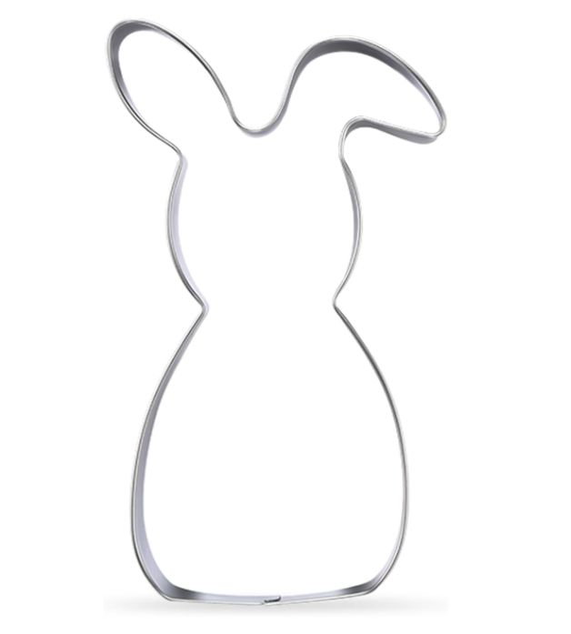 Decupător iepuraș de Paște – inox alimentar 10 × 10 cm, suport biscuiți tematic [2]