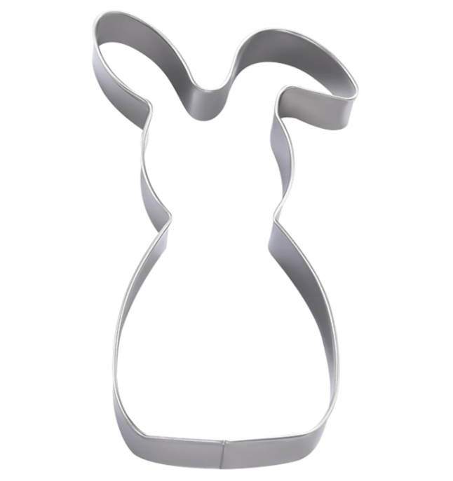 Decupător iepuraș de Paște – inox alimentar 10 × 10 cm, suport biscuiți tematic [3]