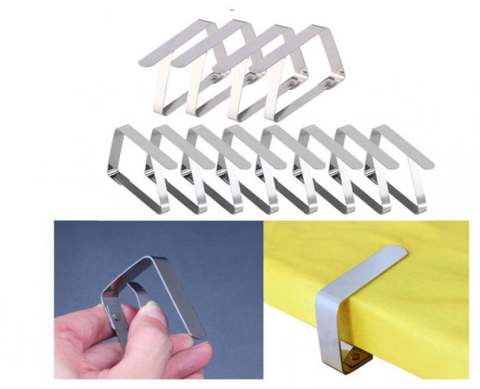 Set 12 clipsuri inox pentru față de masă – ajustabile pentru grosimi până la 7 cm [5]