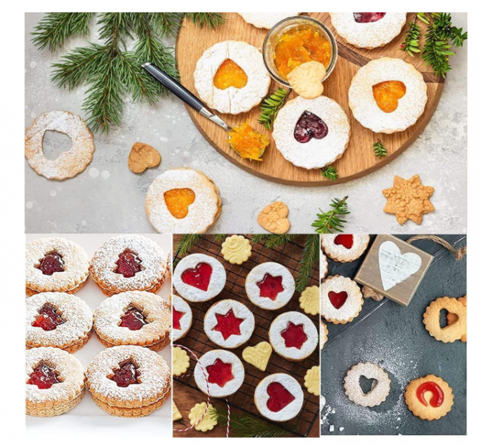 Set 9 decupătoare Linzer Crăciun – inox alimentar, modele tradiționale (Moș, fulg, brad etc.) [2]