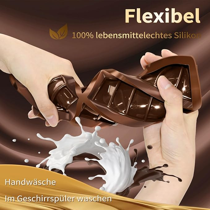 Set 2 forme de ciocolata, 6 patrate, silicon BPA free, pentru copt ciocolata si deserturi, Mold 1 [8]