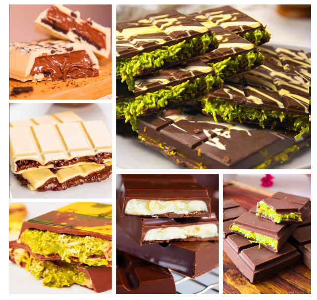 Matriță silicon 6 batoane cacao adânci + racletă, 100 pungi și 40 stickere, alimentară, ușor de demoldat [2]