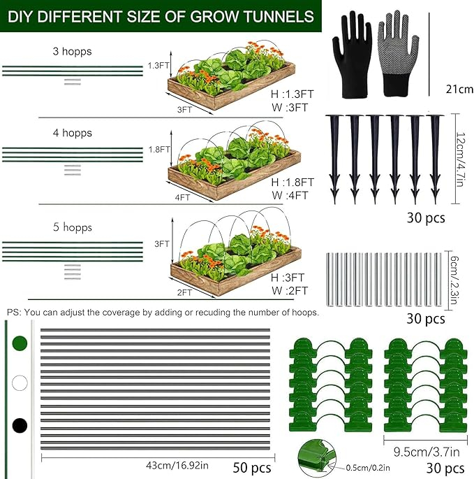 Set arcuri suport pentru solar gradina, Garden Greenhouse Hoops, tunel plante, structura mini sera [7]