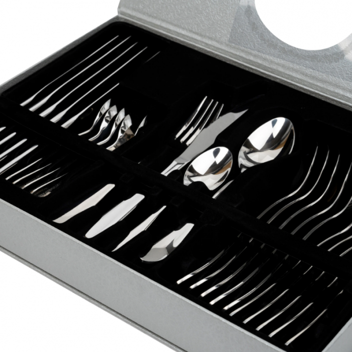 Set 24 tacamuri, stainless stell, pentru 6 persoane, RAWI 24C, crom [6]