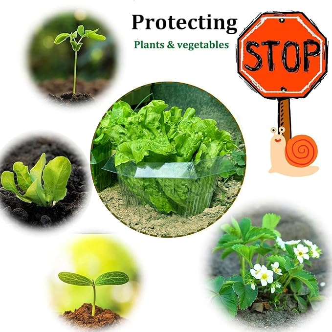 Set 20 inele protectie melci Sunshine Smile, coliere plastic pentru plante de gradina [3]