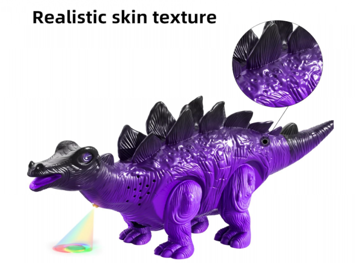 Set 3 dinozauri electrici – mers, sunet, lumină LED (Brachiosaurus, Stegosaurus, T‑Rex) [6]