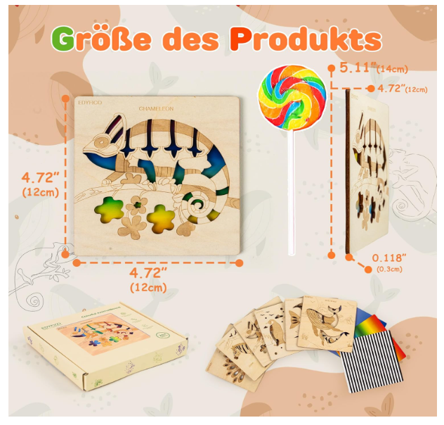 Joc Montessori din lemn cu șireturi și modele de animale – puzzle educativ pentru copii, dezvoltare motricitate fină [8]