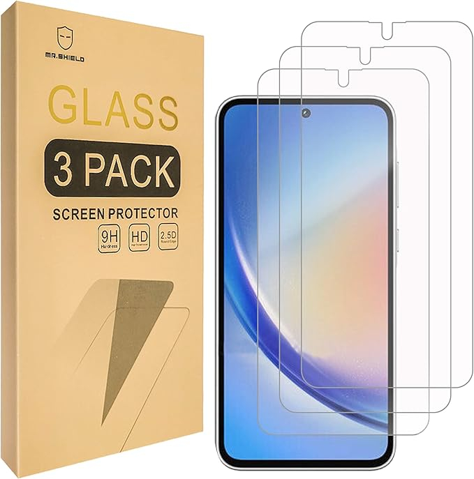 Folie sticla securizata Mr.Shield pentru Samsung Galaxy A35 5G – 3 bucăți, sticlă japoneză 9H, rezistentă la zgârieturi și șocuri [1]
