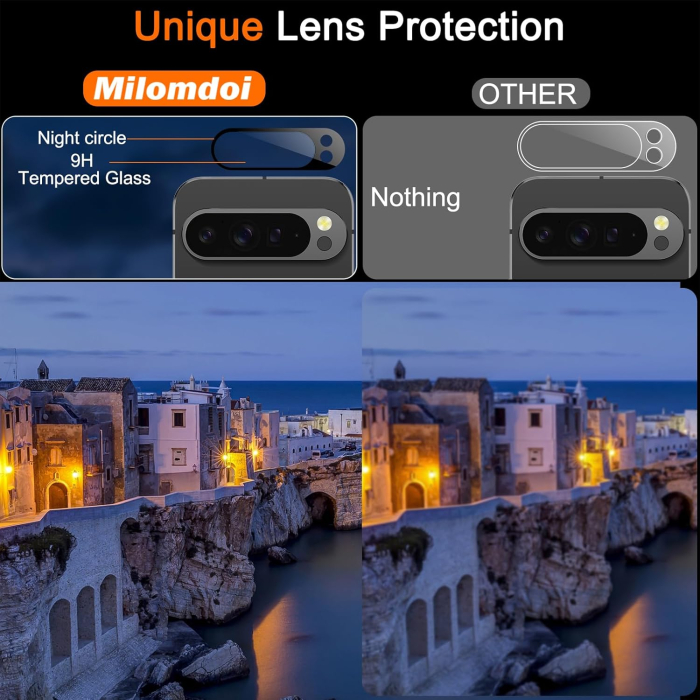 Set 3 folii de protectie pentru ecran Google Pixel 9 Pro XL + 3 protectii lentile camera, sticla temperata 9H+, instalare usoara, compatibil cu huse [6]
