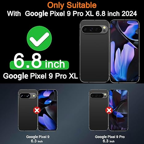 Set 3 folii de protectie pentru ecran Google Pixel 9 Pro XL + 3 protectii lentile camera, sticla temperata 9H+, instalare usoara, compatibil cu huse [2]