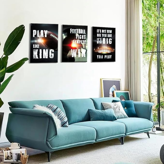Set 3 tablouri canvas Artscope abstract, tematica sport si pasiune, imprimeu artistic modern pentru decor perete, 30 x 40 cm [7]