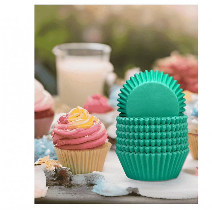 Set 300 Forme pentru Brioșe și Cupcakes, Hârtie Alimentară, verde, Rezistente la Căldură [4]