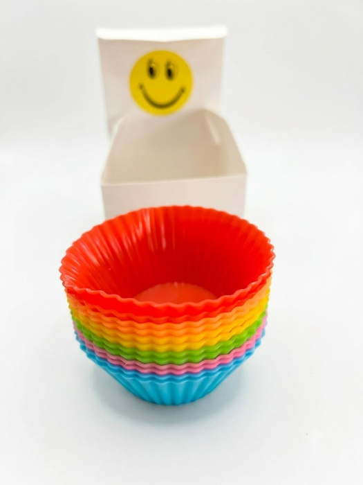 Set 12 Forme pentru Briose din Silicon, Reutilizabile, Antiadherente, Multicolore, pentru Briose, Muffins, Cupcakes si Deserturi [2]