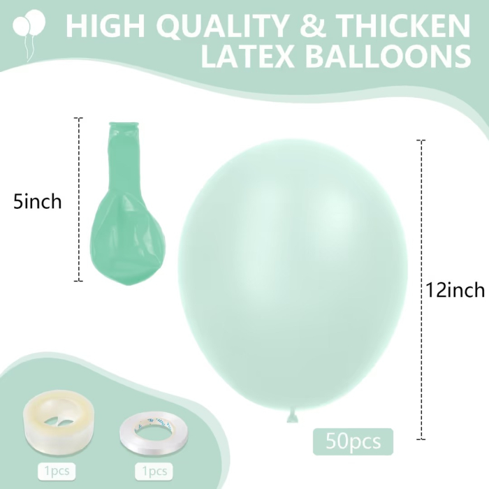 Set 50 Baloane Latex Albastre, 30 cm, compatibile Heliu si Aer, ideale pentru Ghirlanda Baloane, Aniversare, Botez, Nunta si Petreceri [4]