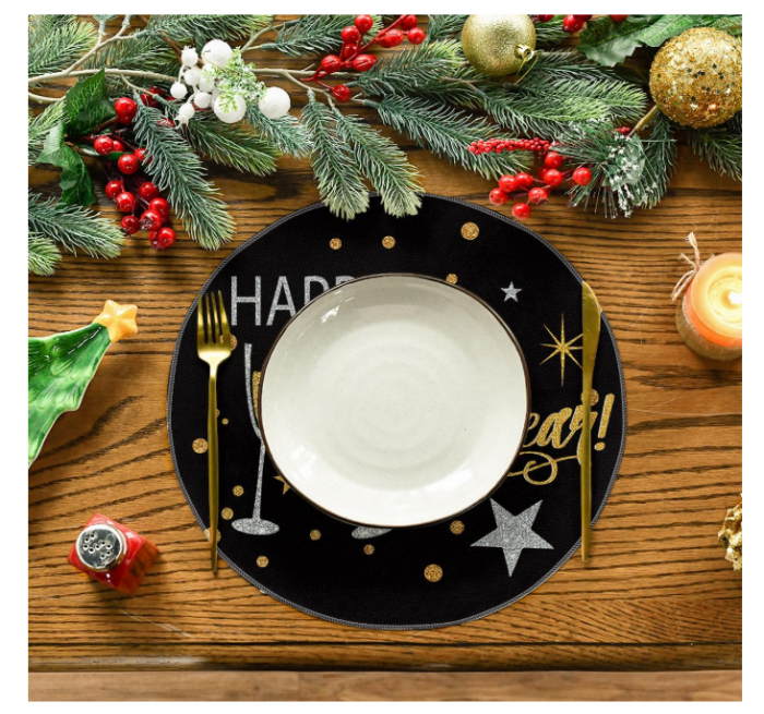 Set 4 șervețele ronde (⌀ 38 cm), poliester torsionat premium, anti-șifonare, lavabile, decor mese pentru sezon & zi cu zi [2]