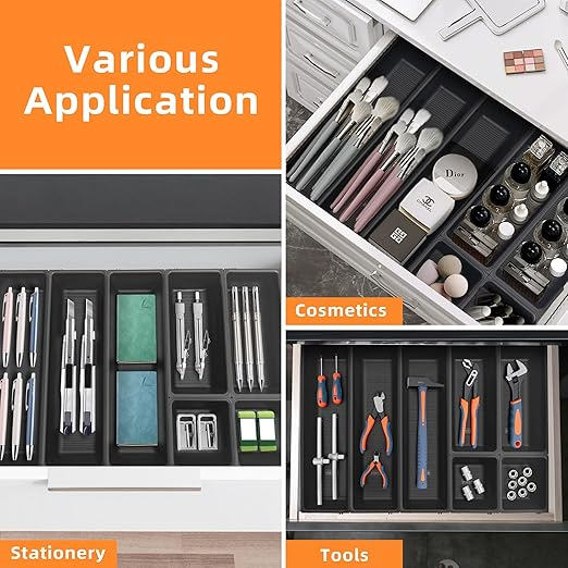 Organizator reglabil pentru tacamuri – 7 compartimente, extensibil pentru sertare diverse [7]