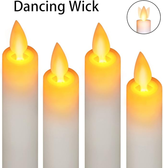 Set 4 lumânări LED tip candelă, cu flacără „dansantă”, alimentate cu baterii, cu telecomandă și temporizator, decor Crăciun & Halloween [2]