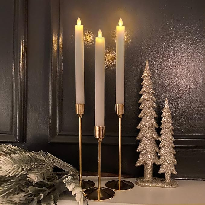 Set 4 lumânări LED tip candelă, cu flacără „dansantă”, alimentate cu baterii, cu telecomandă și temporizator, decor Crăciun & Halloween [6]