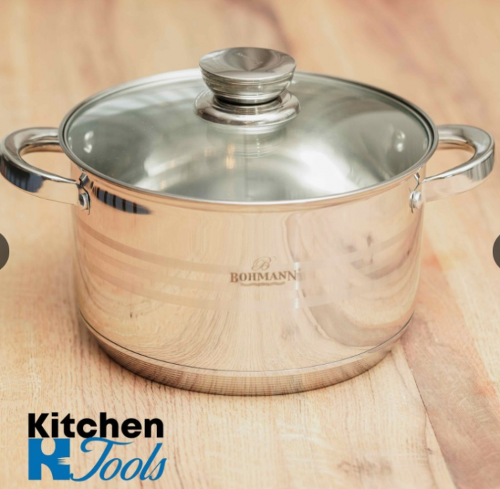 Set 6 oale inox cu capace Bohmann + tigaie granit [12]