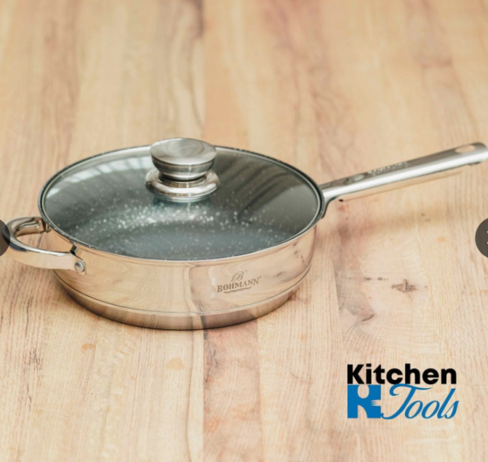 Set 6 oale inox cu capace Bohmann + tigaie granit [7]