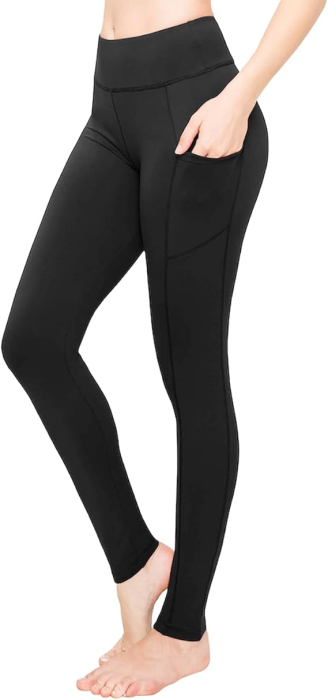 Colanti SATINA cu talie inalta pentru femei, pentru sala si uz zilnic, confortabili, culoare neagra [1]