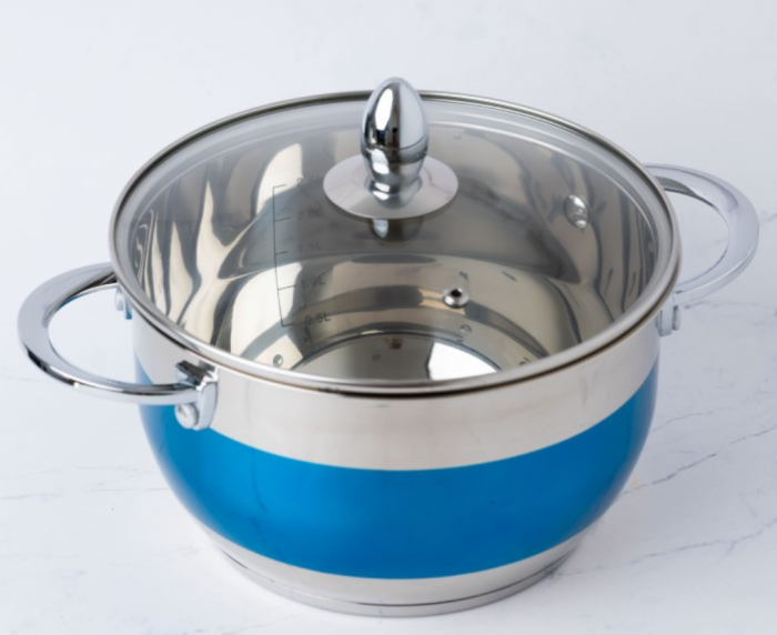 Set 8 piese, cratite inox termorezistente, 1.8l/2.5l/3.5l/5.9l, Bohmann, Albastru [3]