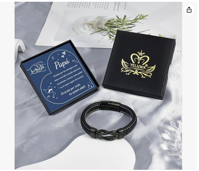 Brățară piele bărbați – cadou pentru tată, mesaj motivațional gravat, oțel inoxidabil + cutie cadou [7]